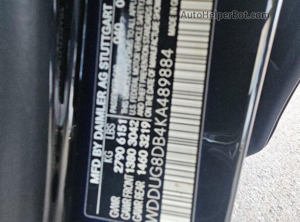 WDDUG8DB4KA489884 2019 MERCEDES-BENZ S-CLASS Черный Вид задних сидений