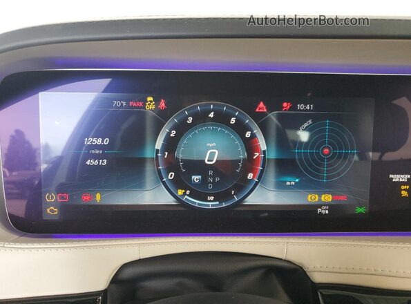 WDDUG8DB7KA429257 2019 MERCEDES-BENZ S White Սարքավորումների վահանակի տեսք