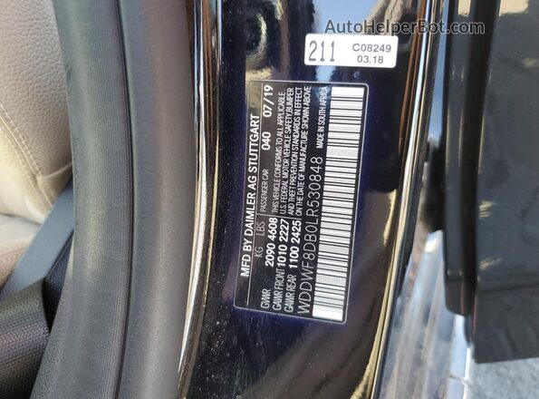 WDDWF8DB0LR530848 2020 MERCEDES-BENZ C Black VIN կոդի պիտակի տեսք