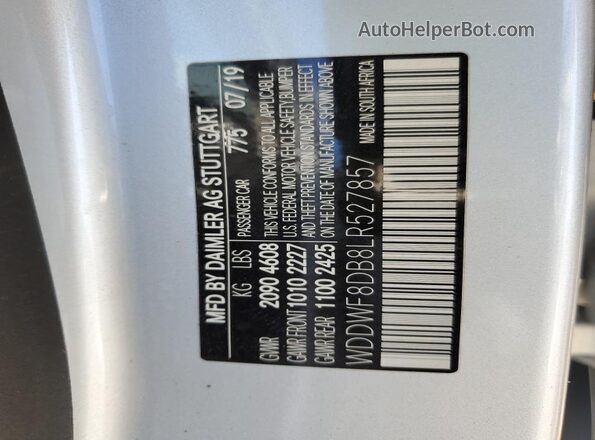 WDDWF8DB8LR527857 2020 MERCEDES-BENZ C Silver Շարժիչի բաժամունքի տեսք