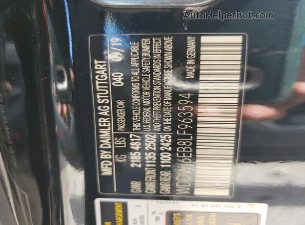 WDDWJ6EB8LF963594 2020 MERCEDES-BENZ C Black VIN կոդի պիտակի տեսք