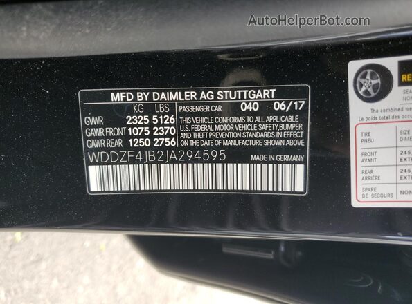 WDDZF4JB2JA294595 2018 MERCEDES-BENZ E Black 