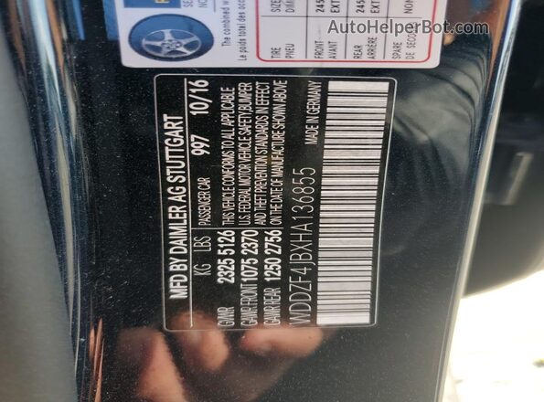 WDDZF4JBXHA136855 2017 MERCEDES-BENZ E Blue Engine compartment view