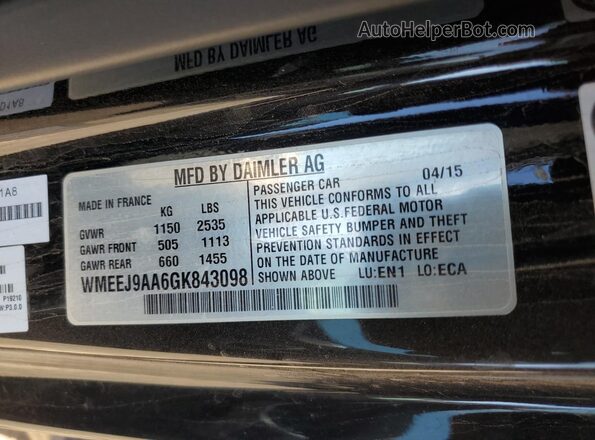WMEEJ9AA6GK843098 2016 SMART FORTWO Black Vista del compartimento del motor
