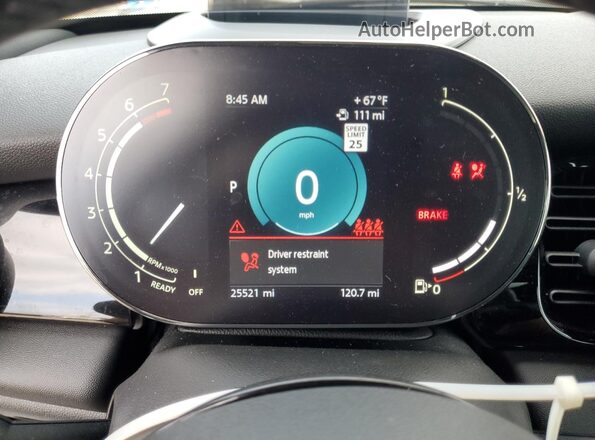 WMW33DK01P2S77227 2023 MINI COOPER Silver Instrument cluster view
