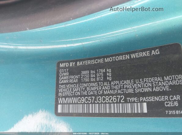 WMWWG9C57J3C82672 2018 MINI CONVERTIBLE Синий Вид подкапотного пространства