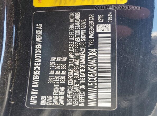 WMWWJ5C05M3M47084 2021 MINI COOPER Charcoal Widok komory silnika