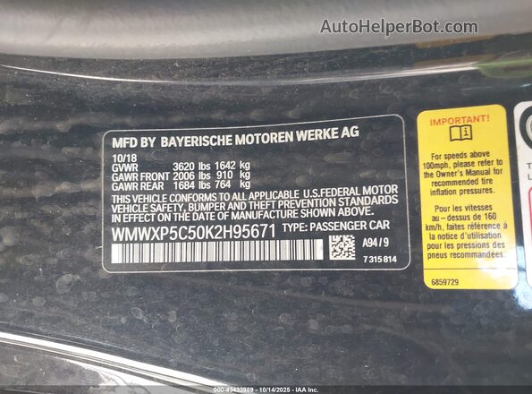 WMWXP5C50K2H95671 2019 MINI HARDTOP Black 