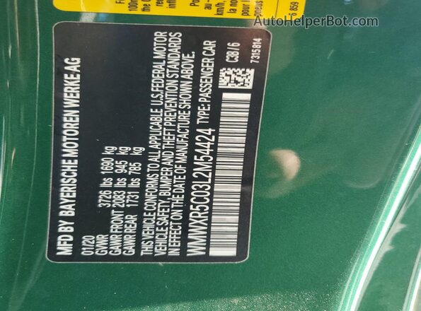 WMWXR5C03L2M54424 2020 MINI COOPER Green 
