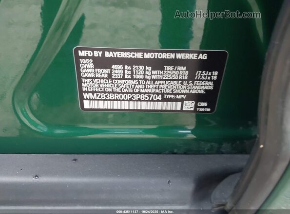 WMZ83BR00P3P85704 2023 MINI COUNTRYMAN Green Vista del compartimento del motor