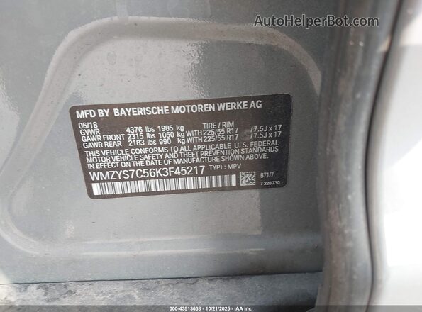 WMZYS7C56K3F45217 2019 MINI COUNTRYMAN Green Շարժիչի բաժամունքի տեսք