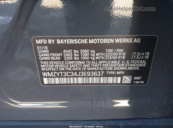 WMZYT3C34J3E93637 2018 MINI COUNTRYMAN Gray Vista del compartimento del motor