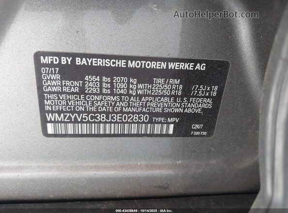 WMZYV5C38J3E02830 2018 MINI COUNTRYMAN Beige Widok komory silnika