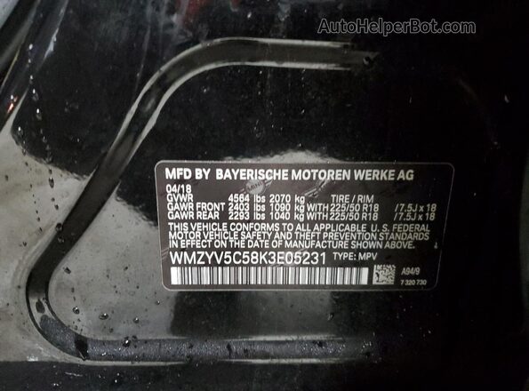 WMZYV5C58K3E05231 2019 MINI COOPER Black Շարժիչի բաժամունքի տեսք
