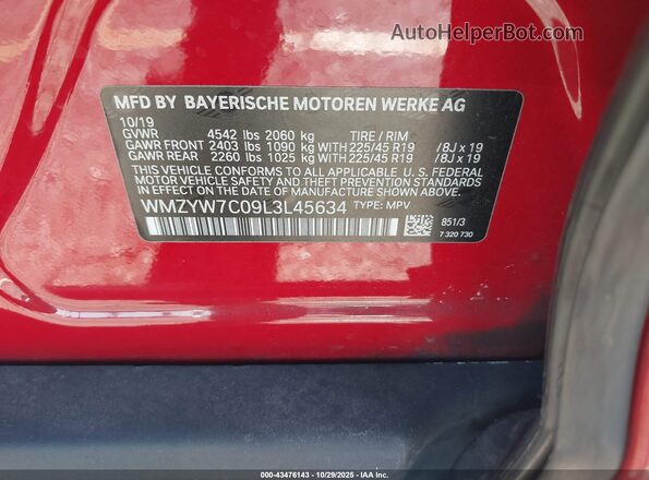 WMZYW7C09L3L45634 2020 MINI COUNTRYMAN Красный Вид подкапотного пространства