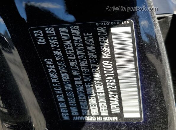 WP0AA2Y12RSA10009 2024 PORSCHE TAYCAN Черный Вид подкапотного пространства