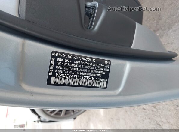 WP0AE2A71KL123546 2019 PORSCHE PANAMERA Silver ძრავის განყოფილების ხედი