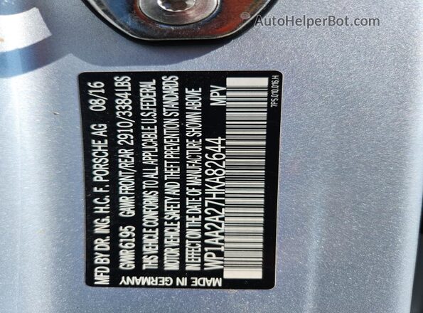 WP1AA2A27HKA82644 2017 PORSCHE CAYENNE Silver Engine compartment view