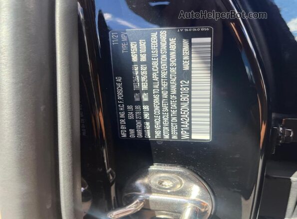 WP1AA2A50NLB01812 2022 PORSCHE MACAN Black Widok wnętrza z tyłu