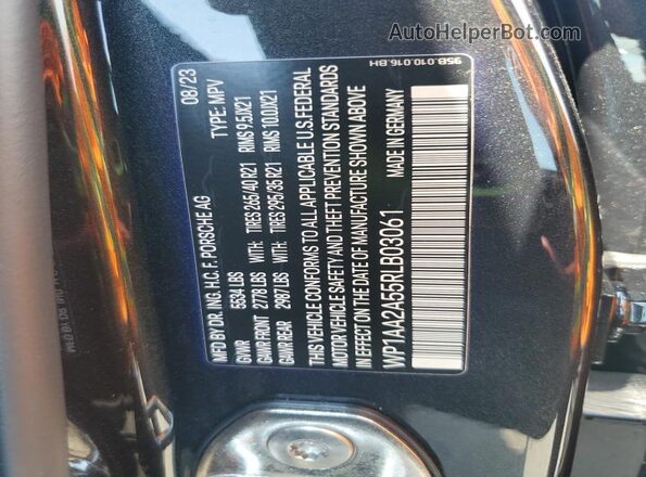WP1AA2A55RLB03061 2024 PORSCHE MACAN Black VIN կոդի պիտակի տեսք