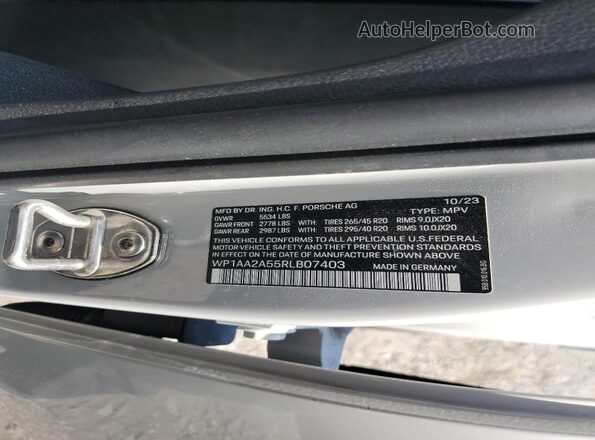 WP1AA2A55RLB07403 2024 PORSCHE MACAN Серый 