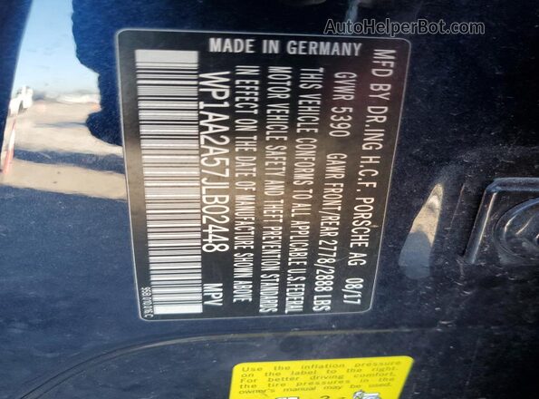 WP1AA2A57JLB02448 2018 PORSCHE MACAN Синий 