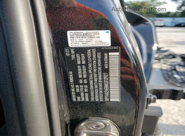 WP1AA2A58MLB12927 2021 PORSCHE MACAN Black VIN sticker view
