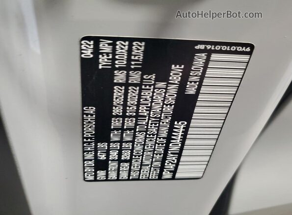 WP1AF2AY1NDA44445 2022 PORSCHE CAYENNE Gray 
