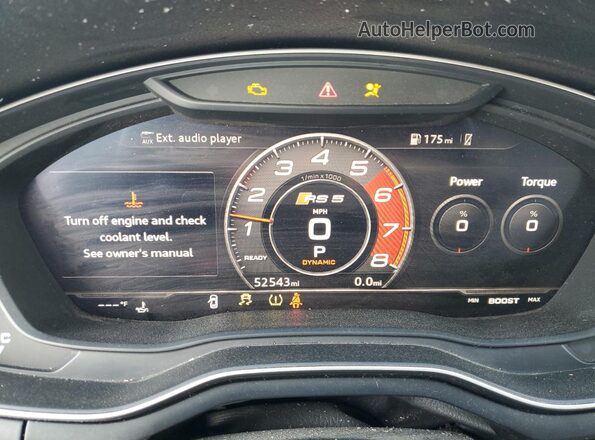 WUABWCF55KA906835 2019 AUDI RS5 Gray Vista del cuadro de instrumentos