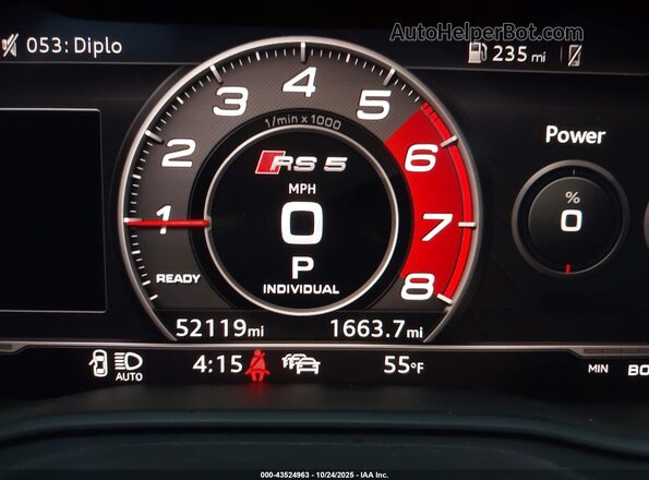 WUABWCF57KA900826 2019 AUDI RS5 White 