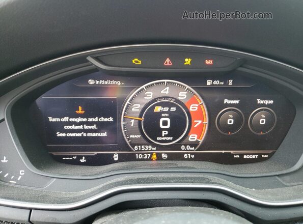 WUABWCF5XKA900108 2019 AUDI RS5 Черный Вид щитка приборов