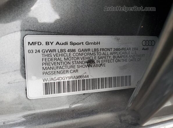 WUAG4DGY9RA908544 2024 AUDI RS3 Gray Շարժիչի բաժամունքի տեսք