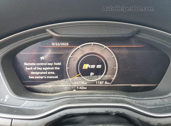 WUAPWAF50JA902135 2018 AUDI RS5 Red Instrument cluster view