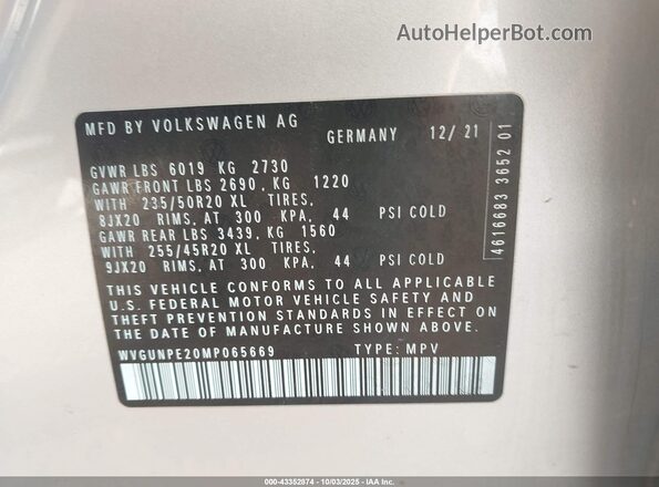 WVGUNPE20MP065669 2021 VOLKSWAGEN ID.4 Silver Engine compartment view