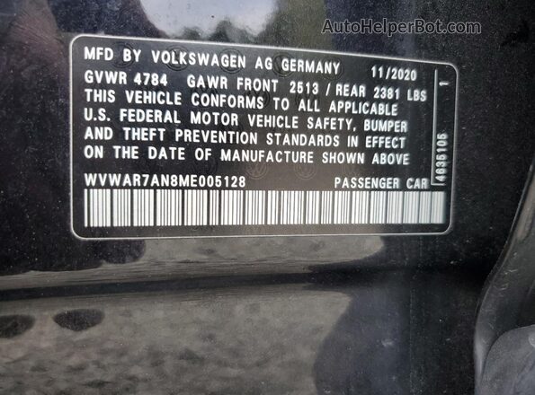 WVWAR7AN8ME005128 2021 VOLKSWAGEN ARTEON Black Engine compartment view