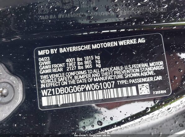 WZ1DB0G06PW061007 2023 TOYOTA GR SUPRA Black Engine compartment view