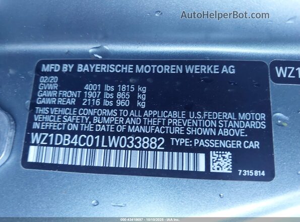 WZ1DB4C01LW033882 2020 TOYOTA GR SUPRA Gray Engine compartment view