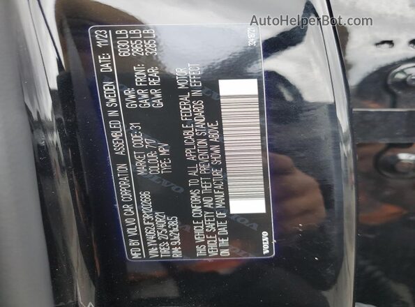 YV4062JF3R1202686 2024 VOLVO XC90 Black VIN կոդի պիտակի տեսք