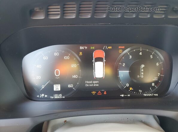 YV4102CK5L1530666 2020 VOLVO XC90 White ხელსაწყოთა პანელის ხედი