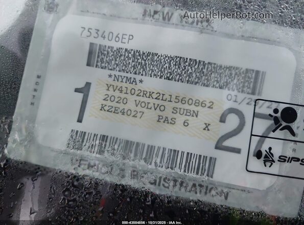 YV4102RK2L1560862 2020 VOLVO XC60 Blue 