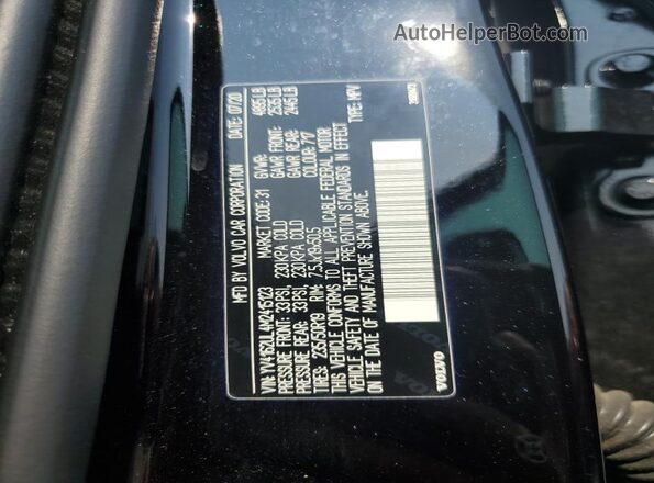 YV4162UL4M2415123 2021 VOLVO XC40 Black Widok naklejki z numerem VIN