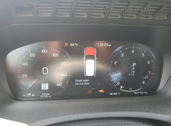 YV4A221L7M1676560 2021 VOLVO XC90 White Вид щитка приладів
