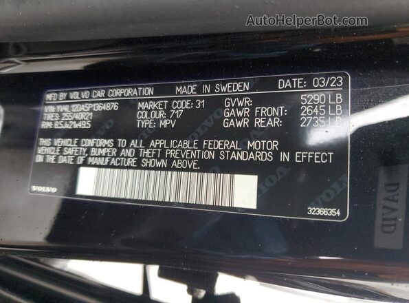 YV4L12DA5P1364876 2023 VOLVO XC60 Черный 