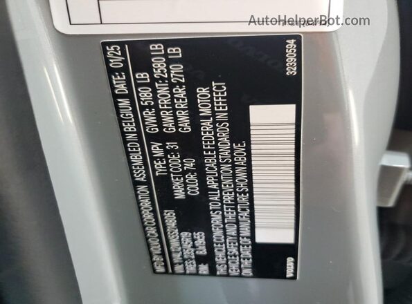 YV4L12WK5S2148051 2025 VOLVO V60 Gray Vista de la etiqueta del VIN