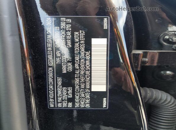 YV4L12WK8S2146097 2025 VOLVO V60 Black ძრავის განყოფილების ხედი