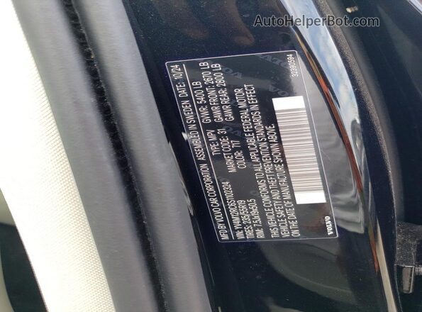 YV4M12RC6S1102324 2025 VOLVO XC60 Black VIN կոդի պիտակի տեսք