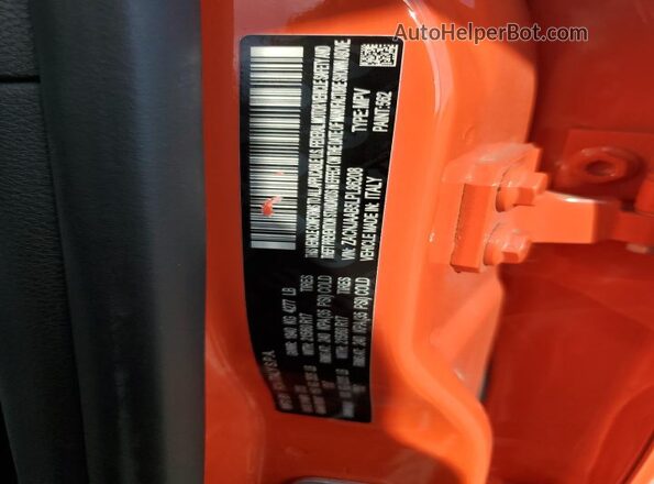ZACNJAAB5LPL86208 2020 JEEP RENEGADE Orange Engine compartment view