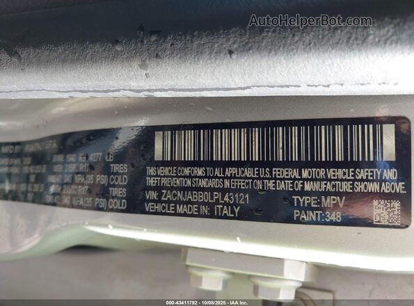 ZACNJABB0LPL43121 2020 JEEP RENEGADE Silver Widok komory silnika