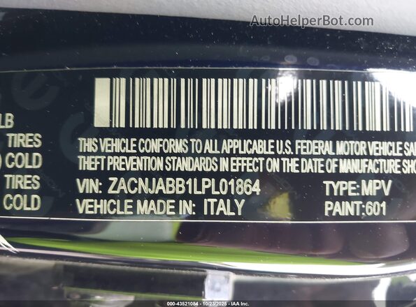 ZACNJABB1LPL01864 2020 JEEP RENEGADE Black Շարժիչի բաժամունքի տեսք