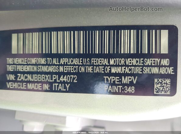 ZACNJBBBXLPL44072 2020 JEEP RENEGADE Серебряный Вид подкапотного пространства